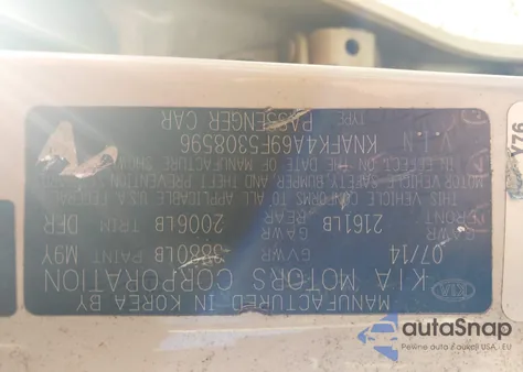 2015 Kia Forte Lx z USA, uszkodzony, nr VIN KNAFK4A69F5308596